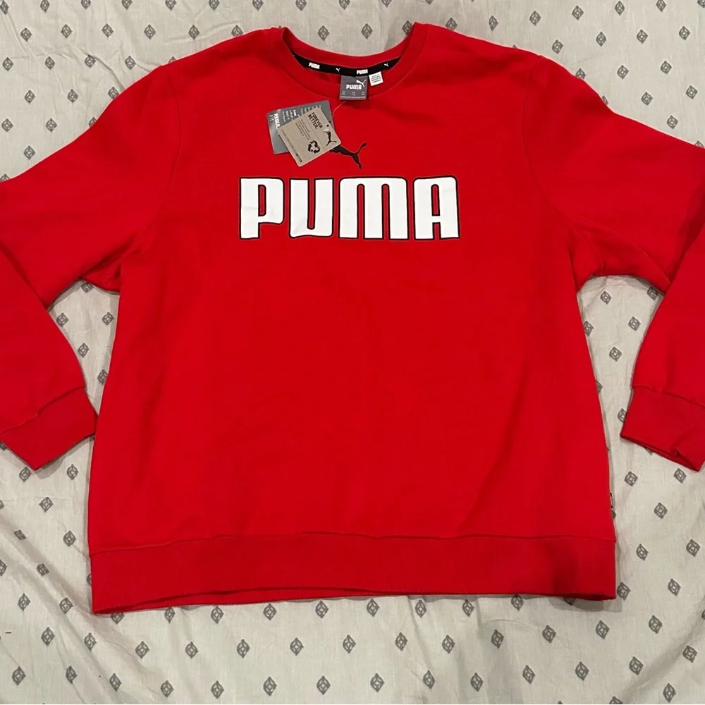 Puma Men Red Fleece Crewneck Sweatshirt